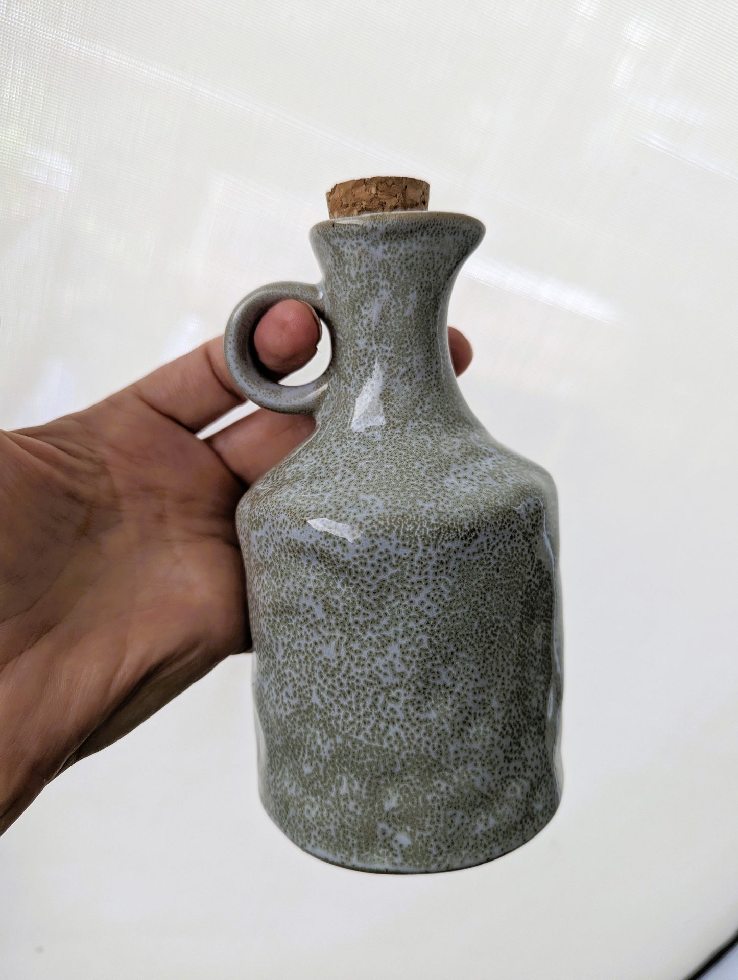 Ceramic Olive Oil Jug with Cork Stopper 400mls