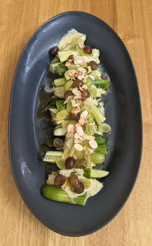 Cucumber and Grape salad with Ajo Blanco